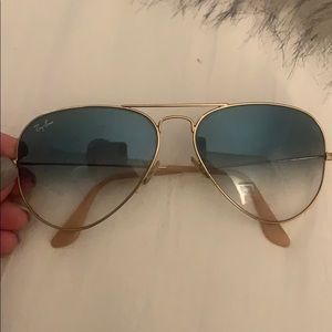 Blue and Gold Ray Ban Aviators